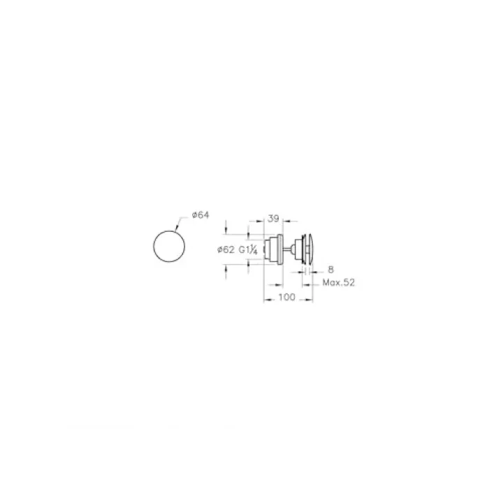 Origin A45148 Yuvarlak Lavabo Süzgeci, Universal, Sabit, Krom