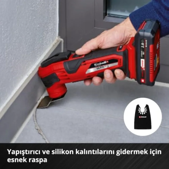 Orijinal Einhell 6 Parça Multitool Seti (Dalma, HCS Yarım Daire, CrV Dalma, Karbür Uçlu Yarım Daire Testere Bıçağı, Karbür Delta Rasp, Esnek Spatula – Open Back bağlantılı) - 49708106