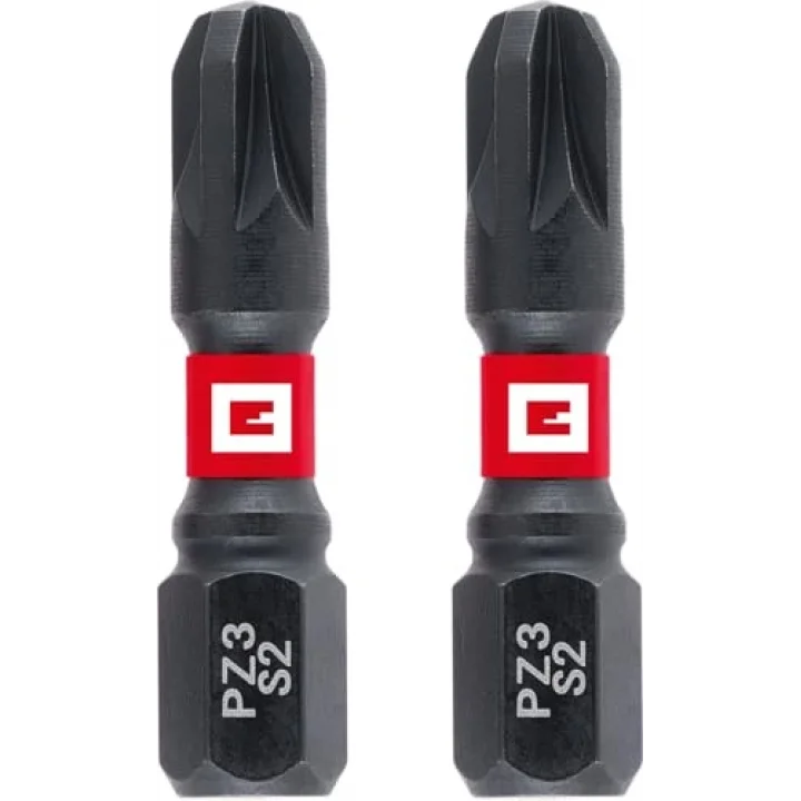 Orijinal Einhell Çift Torsiyonlu Darbeli Bit Seti, 2 Parça, 30 mm, PZ3 (S2 Çelik, Yüksek Dayanıklılık, Çift Torsiyon Etkisi, Kırmızı Renk Halkası, E 6.3 Sap) - 49132060