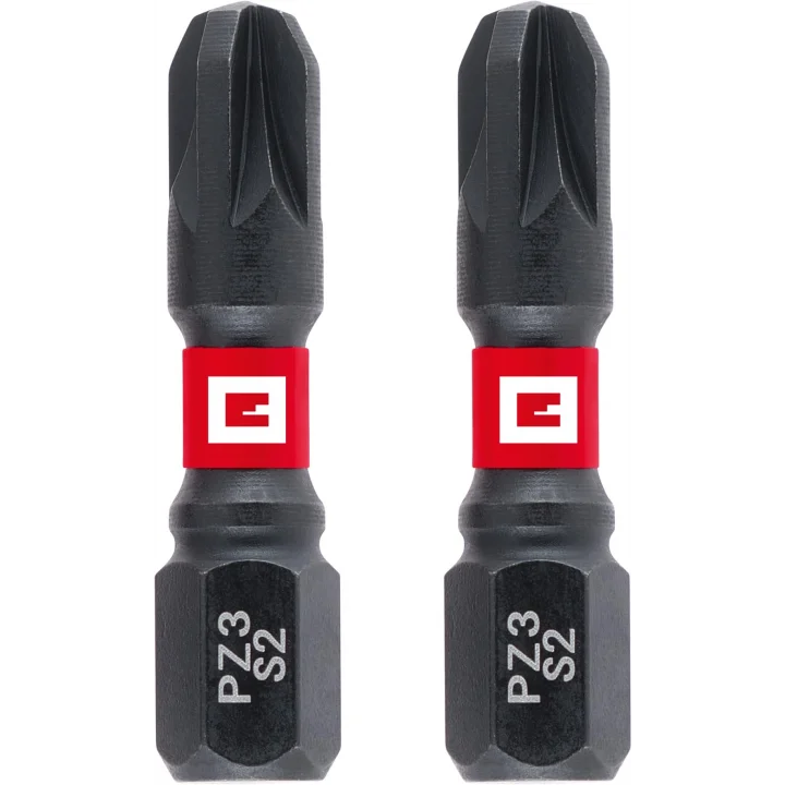 Orijinal Einhell Çift Torsiyonlu Darbeli Bit Seti, 2 Parça, 30 mm, PZ3 (S2 Çelik, Yüksek Dayanıklılık, Çift Torsiyon Etkisi, Kırmızı Renk Halkası, E 6.3 Sap) - 49132060