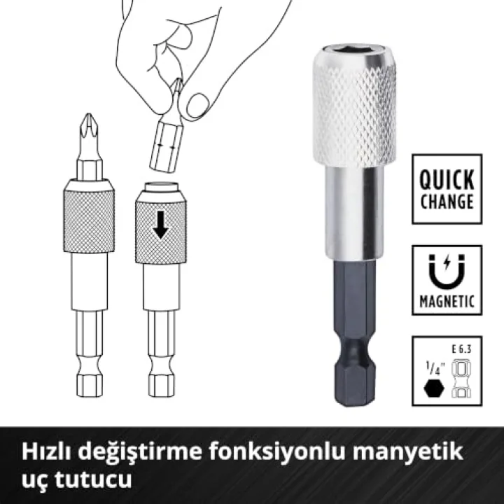 Orijinal Einhell L-CASE 40 parçalı uç ve matkap seti (25 mm uçlar, hızlı değiştirilebilir uç tutucu, lokma anahtar, havşa, metal, beton ve ahşap matkap uçları, saklama kutusu dahil) - 49109053