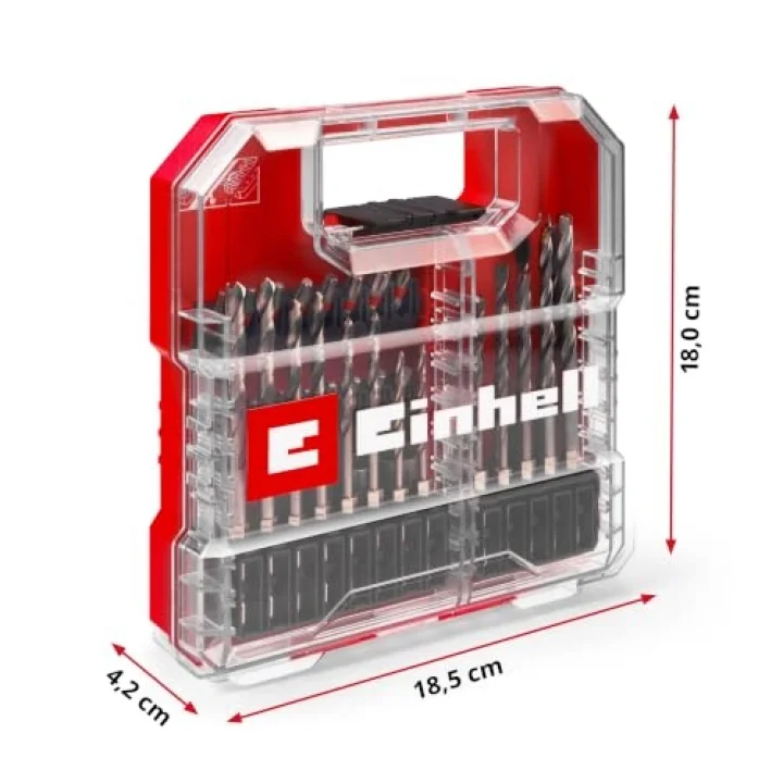 Orijinal Einhell L-CASE 40 parçalı uç ve matkap seti (25 mm uçlar, hızlı değiştirilebilir uç tutucu, lokma anahtar, havşa, metal, beton ve ahşap matkap uçları, saklama kutusu dahil) - 49109053