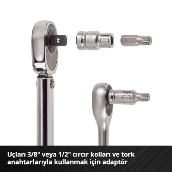 Orijinal Einhell XL-CASE Otomotiv Bit Seti – 40 Parça (10 mm Altıgen Saplı CrV Çelik Power Bitler, 10 mm Altıgen 3/8 ve 1/2 Kare Lokma Adaptörleri, Saklama Kutusu Dahil) - 49109032 | 30 ve 75 mm...