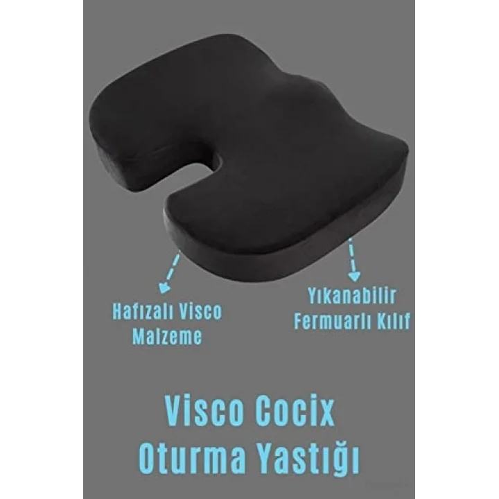 Ortopedik Oturma Minderi Visko Cocix Elastik Minder Basur Hemoroid Minderi Oturma Simidi Yastığı Dik Duruş Minderi