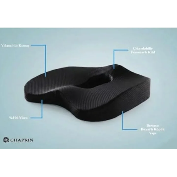 Ortopedik Visco Oturma Minderi – Ergonomik Oturma Simidi | Siyah