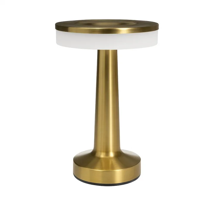 Oslo Gold Şarjlı Dokunmatik Masa Lambası – 3 Renk Modu (6500K/3200K/Amber), Dimlenebilir, Type-C Kablo Dahil, 1500mAh Batarya, 20 cm Yükseklik