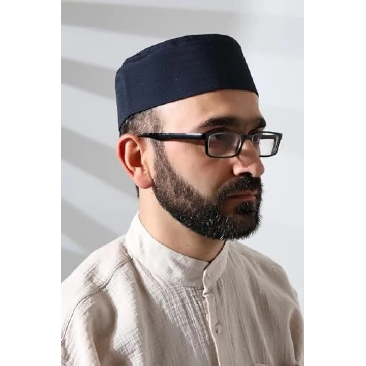 Osmanlı Arma Desenli Kalıp Kumaş Takke Lacivert Lacivert 59