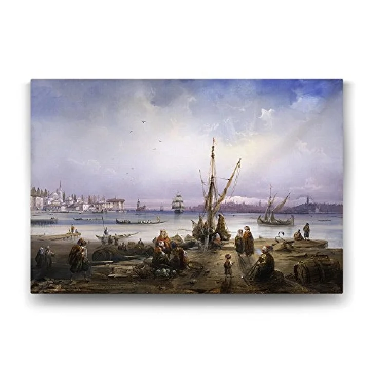 Osmanlıda İskele Kıyısı Tablosu - 45x30cm
