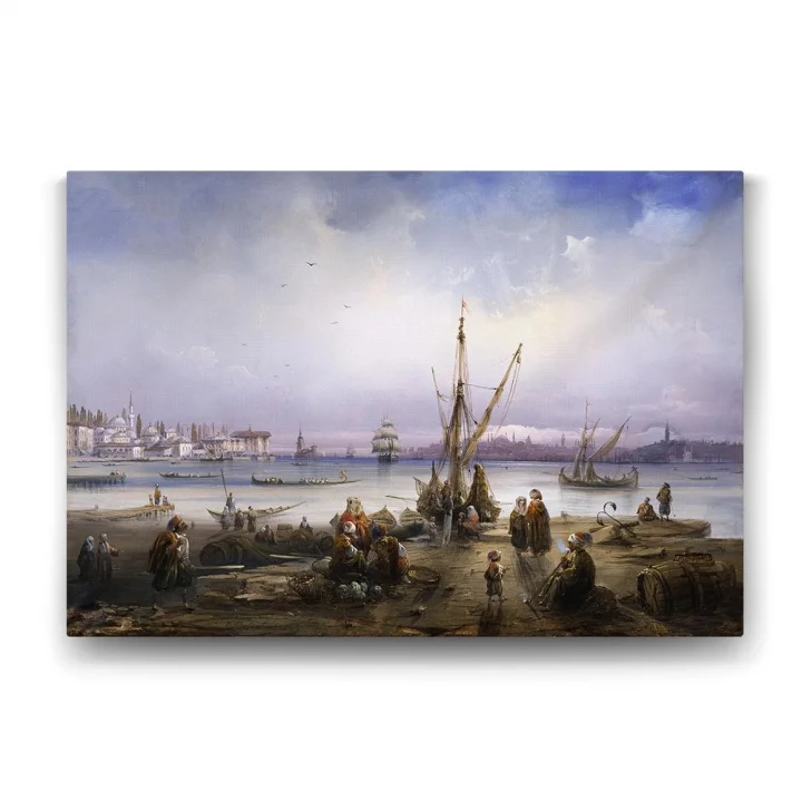 Osmanlıda İskele Kıyısı Tablosu - 45x30cm