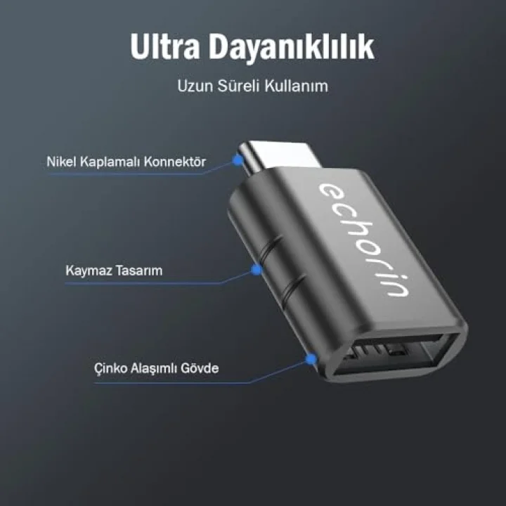 OTG Akıllı Giriş USB 3.0 to Type-C Dönüştürücü Adaptör Çevirici 5Gbps, iPhone 16, Pro, Pro Max, M2, M3, M4 MacBook Pro, Air, iPad Pro ve Galaxy S25, S24, S23 ve Tabletler ile Uyumlu