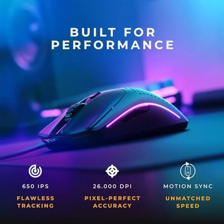 Oyun Modeli O 2 Kablolu Oyun Faresi - 59g Ultralight, FPS, 26.000 DPI, Motion Sync, 80M Tıklama Nominal Anahtarlar, 6 Programlanabilir Düğme, İki Elini de Kullanabilen, RGB, PTFE Ayaklar