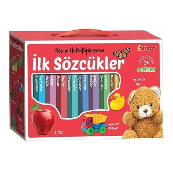 Oyuncak İlk Bebek Kütüphanem 8li Kitap Set 1-Alfabe 2-Sayı 3-Renk 4-Hayvan 5-Meslek 6-Yiyecek 7-Kıyafet 8-Oyuncaklar