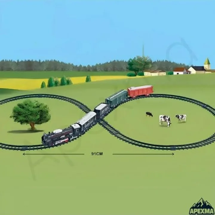 Oyuncak Klasik Yolcu Treni Seti 19 Parça - 91 cm Ray Uzunluğunda Classic Kara Tren