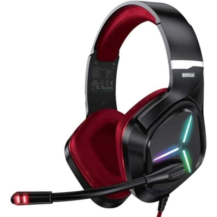 Oyuncu Kulaklık Stereo 7.1 Surround Kablolu Kulaküstü - BLITZ (Kırmızı)