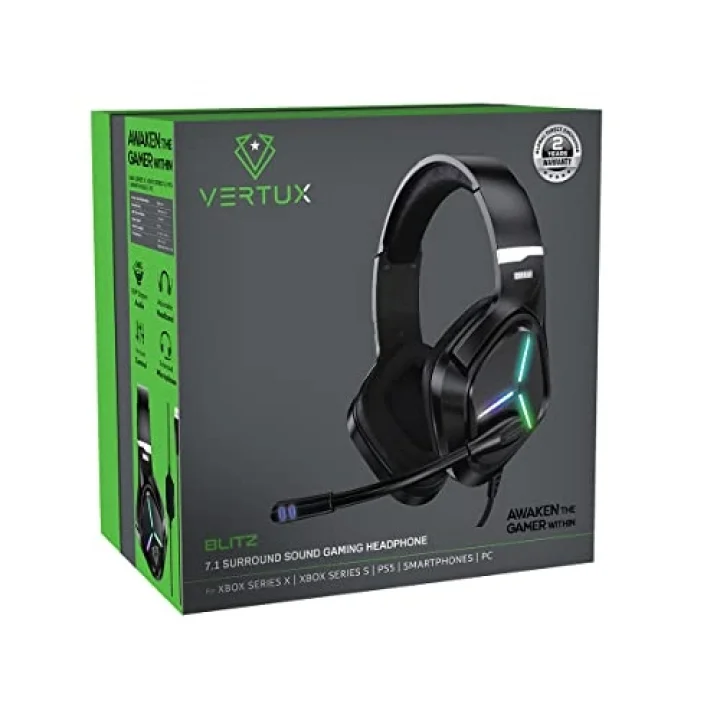 Oyuncu Kulaklık Stereo 7.1 Surround Kablolu Kulaküstü - BLITZ (Siyah)