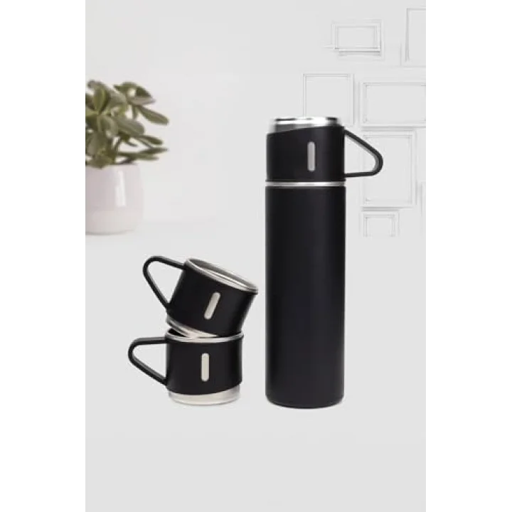 Özel Kutusunda 3 Bardaklı 500 ML Çelik Termos