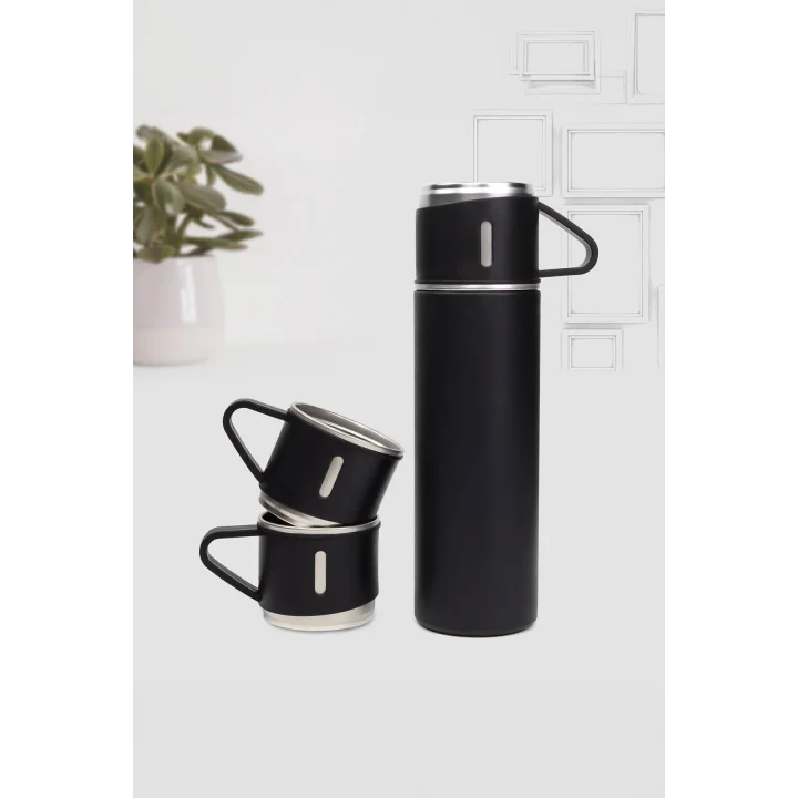 Özel Kutusunda 3 Bardaklı 500 ML Çelik Termos