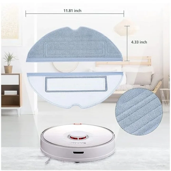Ozemtek 4 Adet Mop Paspas S7 S7 Max S7 Ultra T7 T7s Roborock ile Uyumlu Fiber Mop Paspas Yedek Parça