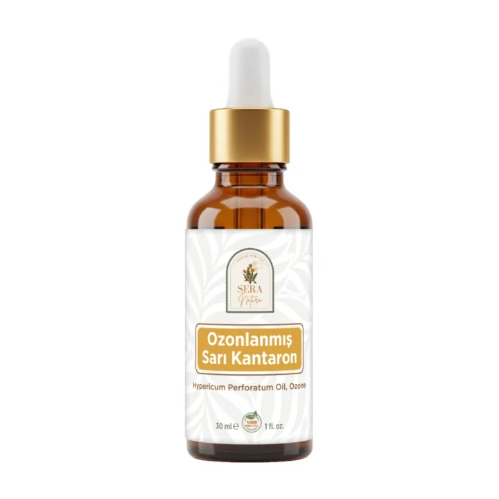 Ozonlanmış Sarı Kantaron Yağı 30 ml – Zeytinyağı Bazlı, Hypericum Perforatum İçeren Yoğun Kıvamlı Bitkisel Cilt Bakım Yağı