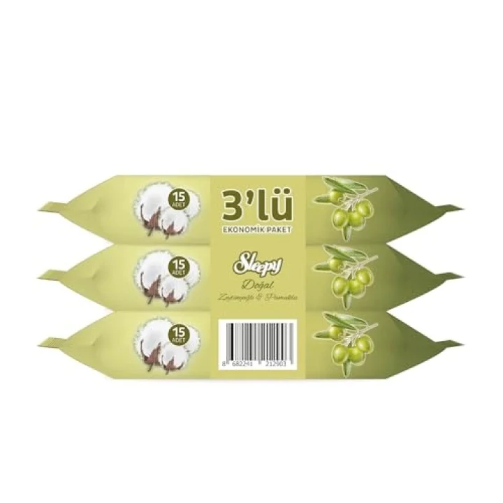 Pamuk Zeytin Cep Mendili 3x15 (45 Yaprak)