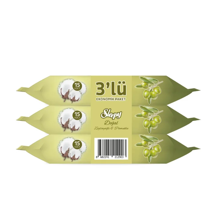 Pamuk Zeytin Cep Mendili 3x15 (45 Yaprak)