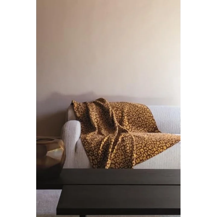 Pamuklu Leopar Desenli Yumuşak Dokulu Tek Kişilik Bataniye