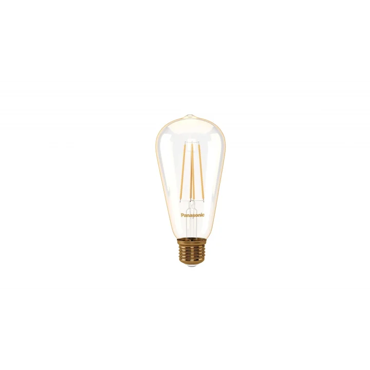 Panasonic E27 Dim Edilebilir Filaman ST64 Lamba 7W 630LM 2000K Gold