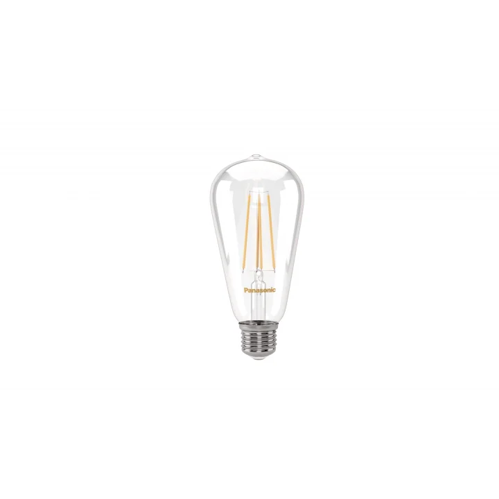 Panasonic E27 Dim Edilebilir Filaman ST64 Lamba 7W 806LM 2700K Clear