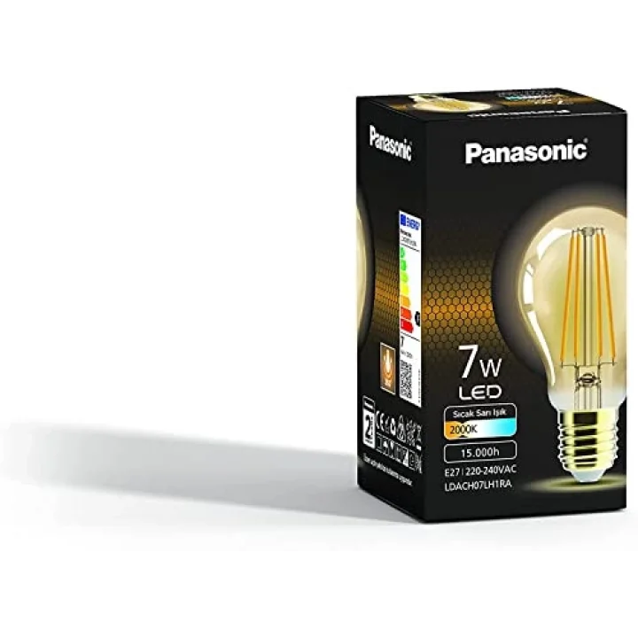 PANASONIC E27 FİL ST64 LAMBA, SARI IŞIK 7W 630LM 2000K GOLD