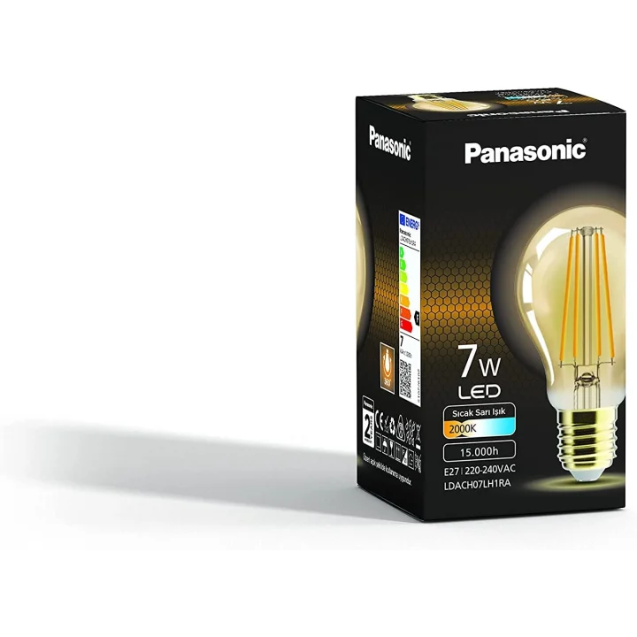 PANASONIC E27 FİL ST64 LAMBA, SARI IŞIK 7W 630LM 2000K GOLD