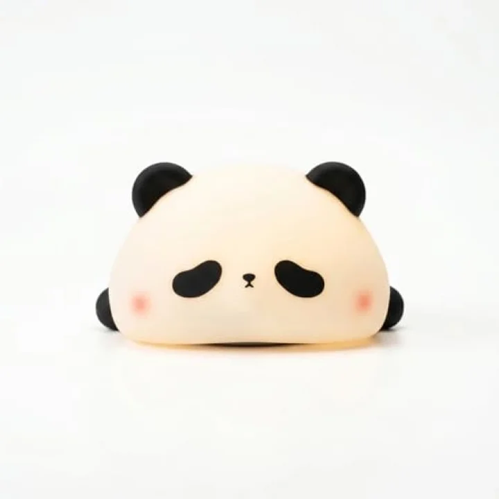 Panda Gece Lamba, LED Yumuşacık Sevimli Lamba, Çocuklar için Gece Lambası, Silikon Panda Işığı, Kısılabilir Kız Bebek Yatak Odası Gece Lambası, Emzirme Kreş Dekoru için Şarj Edilebilir