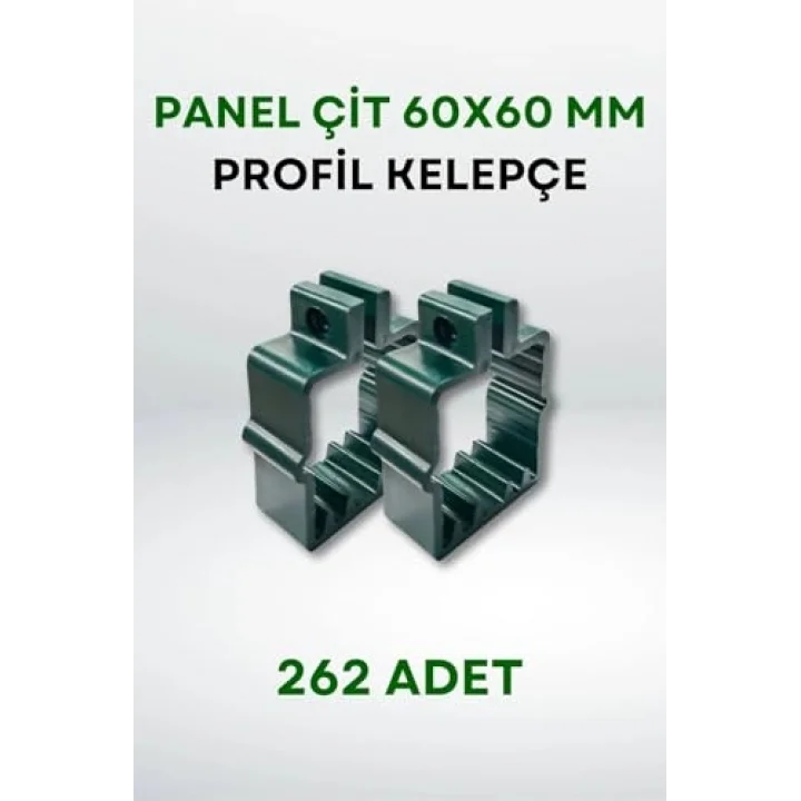 Panel Çit 60x60 MM Profil Kelepçe (262 Adet) (Yeşil)