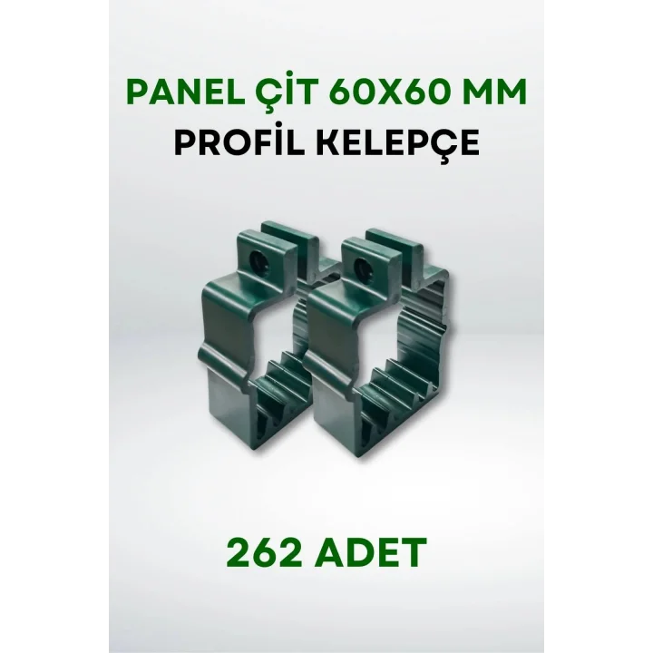 Panel Çit 60x60 MM Profil Kelepçe (262 Adet) (Yeşil)