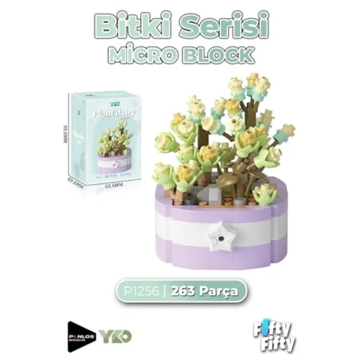 Panlos Micro Block Bitki Serisi 1256 Çiçek Buketi 263 Parça Oyuncak Yapım Seti FFP-1256