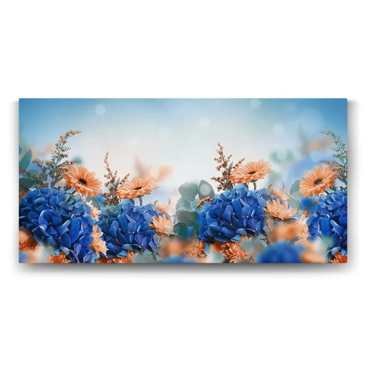 Papatya ve Ortanca Çiçeği Tablosu - 120x60cm