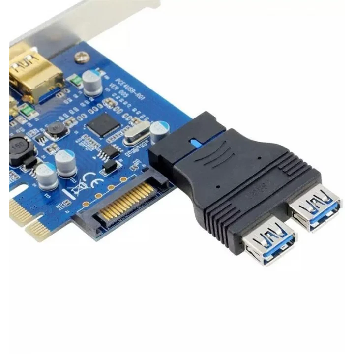 Parcbeny 2449 19 Pin 2xUSB 3.0 To 9 Pin USB 2.0 Çevirici Dönüştürücü Adaptör