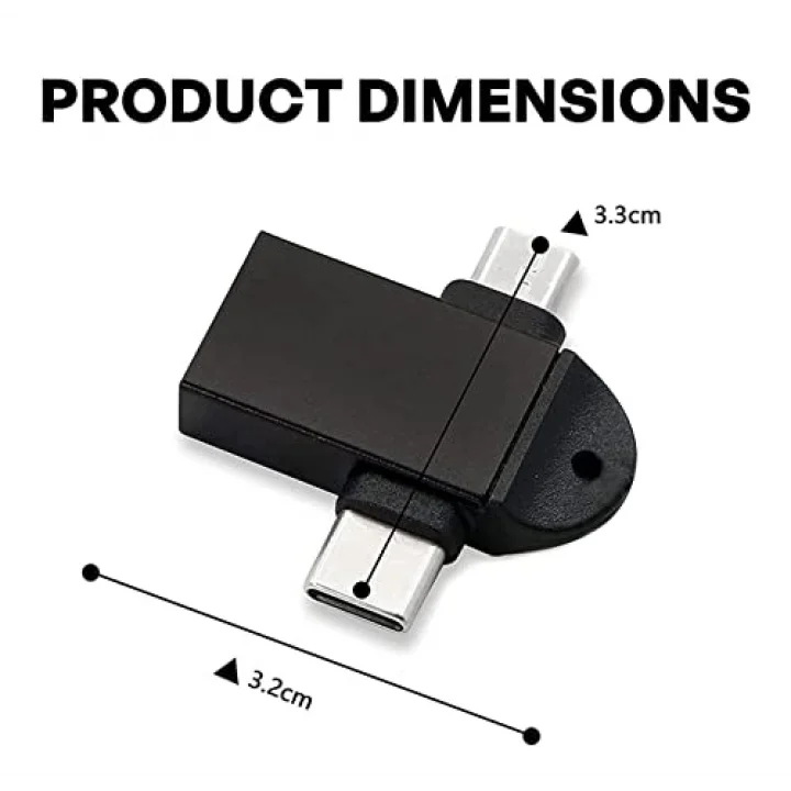 Parcbeny 6549 Micro USB Type-C 3 In 1 Dönüştürücü Çevirici Adaptör Otg USB 3.0 Girişli Type-C - Micro USB Dönüştürücü Aparat