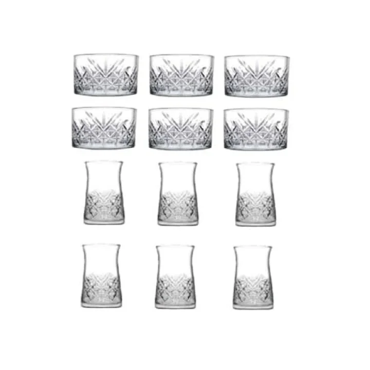 Paşabahçe Timeless 12 Parça Çerezlik Kase Ve Çay Bardağı Seti