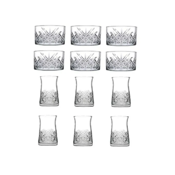 Paşabahçe Timeless 12 Parça Çerezlik Kase Ve Çay Bardağı Seti