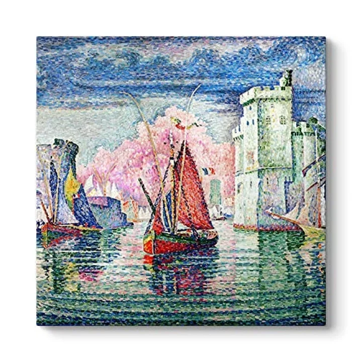 Paul Signac - La Rochelle Limanına Giriş Tablosu 100 x 100