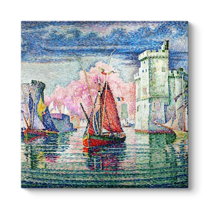 Paul Signac - La Rochelle Limanına Giriş Tablosu 100 x 100