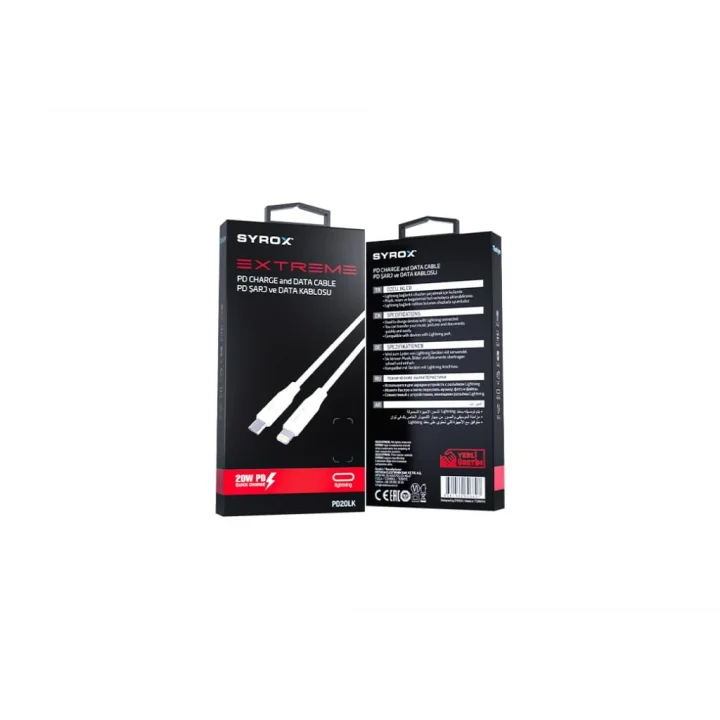 PD20LK 3.0A 20W 1mt Type-C - Lightning Şarj & Data Kablosu - Beyaz