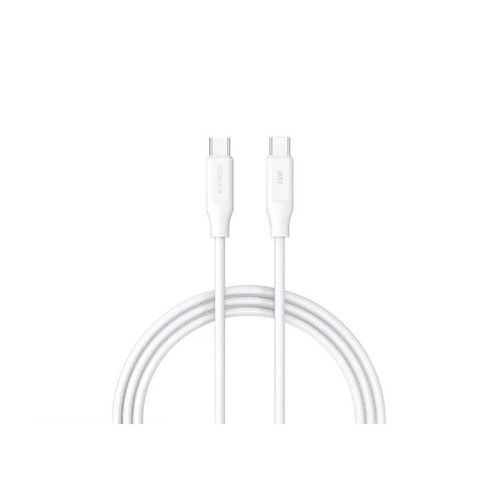 PD25TK Type-C To Type-C Pd 25W Hızlı Data/Şarj Kablosu 1 Metre Beyaz