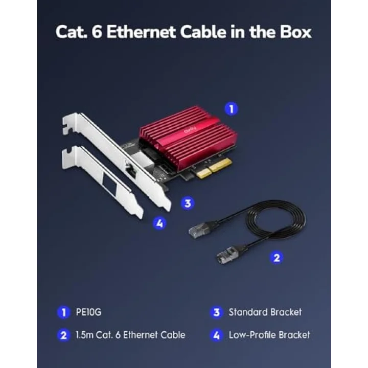 PE10G WOL 10.000Mbps Multi-Gigabit PCI Express Ethernet Ağ Kartı