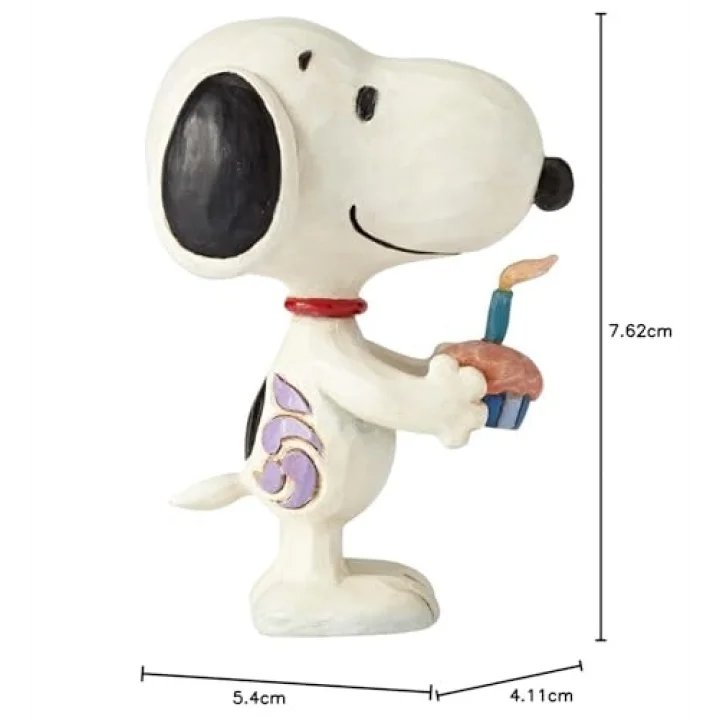 Peanuts by Jim Shore Snoopy doğum günü figürü, 7,6 cm, çok renkli