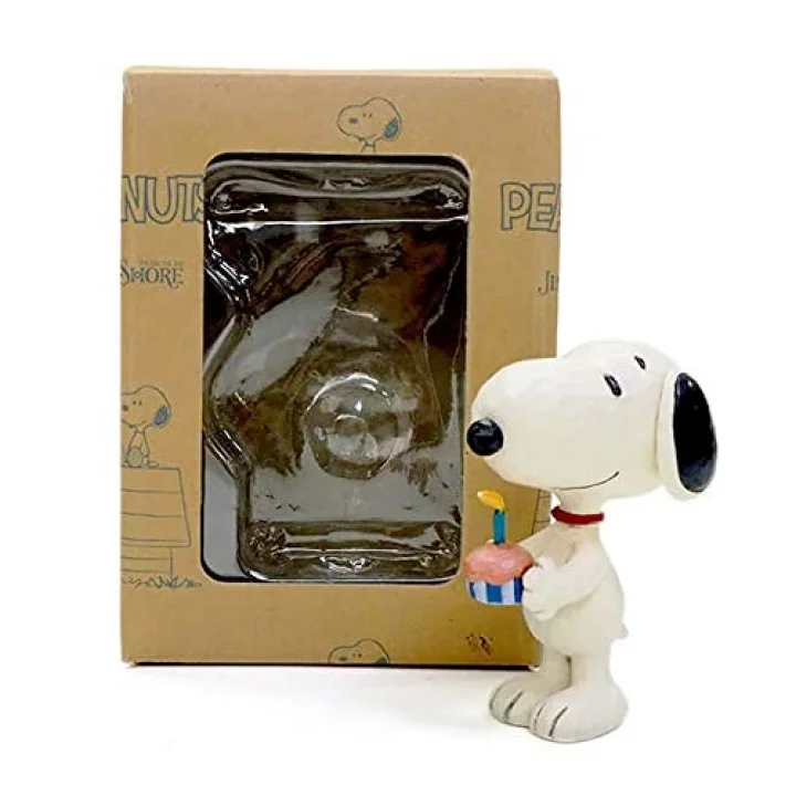 Peanuts by Jim Shore Snoopy doğum günü figürü, 7,6 cm, çok renkli