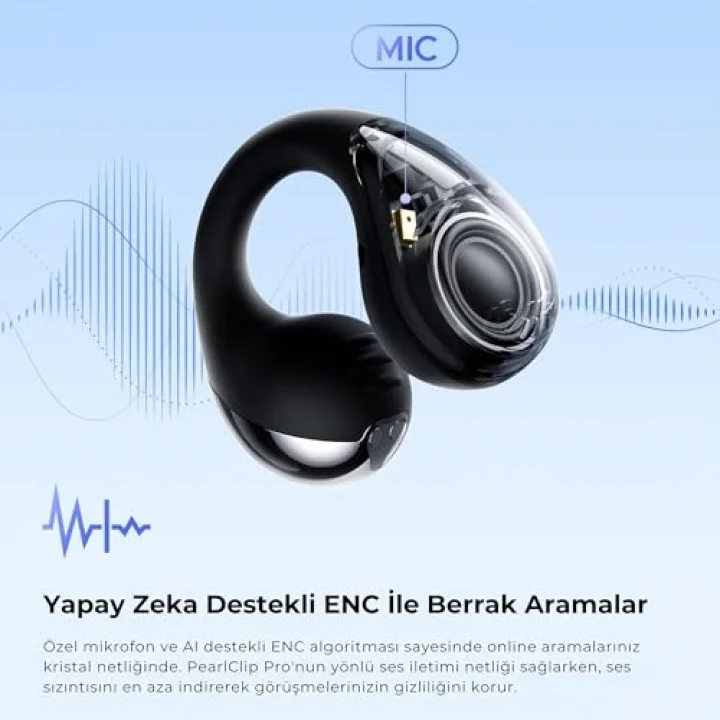 PearlClip Pro Hi-Res LDAC ENC OWS Kablosuz Bluetooth 6.0 Kulaklık Siyah