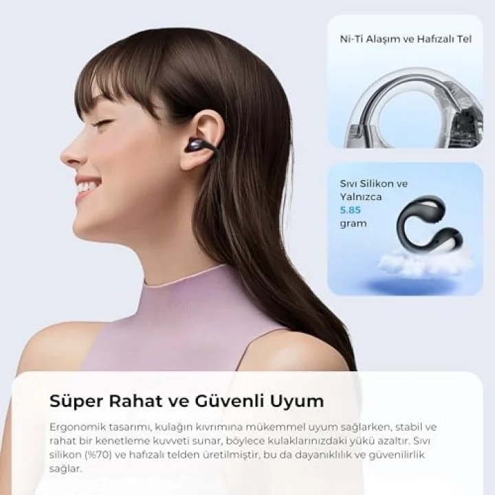 PearlClip Pro Hi-Res LDAC ENC OWS Kablosuz Bluetooth 6.0 Kulaklık Siyah