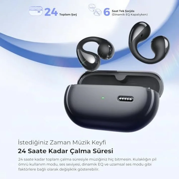 PearlClip Pro Hi-Res LDAC ENC OWS Kablosuz Bluetooth 6.0 Kulaklık Siyah