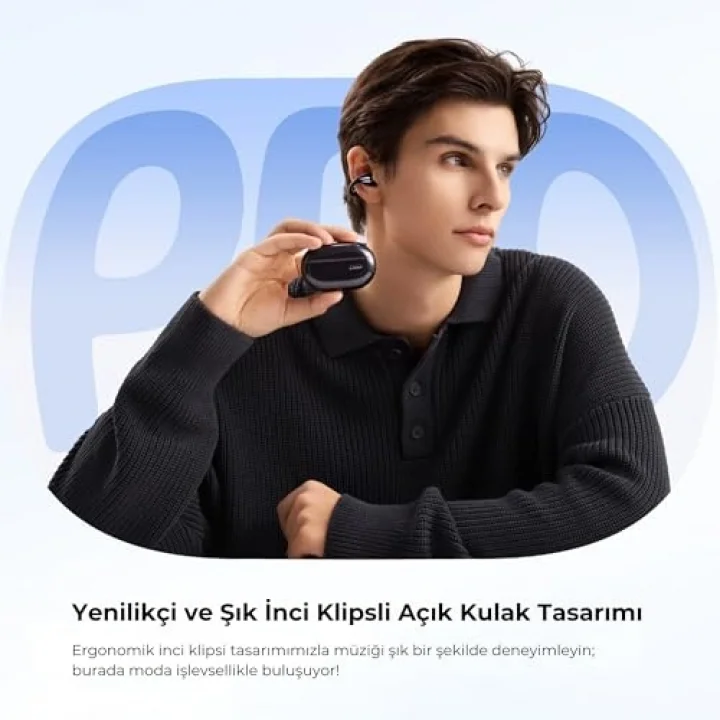 PearlClip Pro Hi-Res LDAC ENC OWS Kablosuz Bluetooth 6.0 Kulaklık Siyah